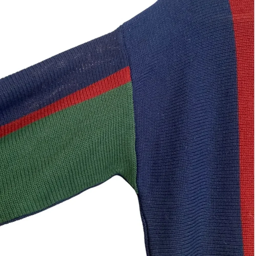 Vintage Striped Acrylic Knit Sweater Men’s Large